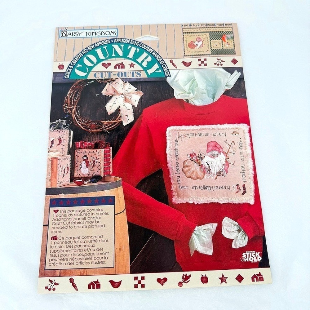 Daisy Kingdom Papa Christmas No-Sew Applique Country Cut-Outs Holiday Craft